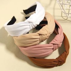 4pcs Knot Decor Hair Hoop New Color: Multicolor: Pink, Brown, Cream, White. Pattern Type: Plain Details: Knot Material: Polyester Style: Casual Type: Wide Headband Composition: 100% Polyester One-Size Circumference: 15.4" Aprox. Ideal For Life Style Sport Prom Party Dancer Club Yoga Running Fitness Casual Headband, Head Accessory, Hair Accessory, Hair Band, Hair Piece, Hair Wrap, Hair Piece, Hair Accessory, Hair Adornment, Hair Hoop Ladies Hair Accessories, Knot Decor, Leopard Print Headband, Designer Hair Accessories, Beautiful Bridal Hair, Purple Headbands, Ladies Hair, Crystal Headpiece, Hair Adornments