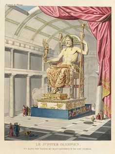 an illustration of a statue in the middle of a room