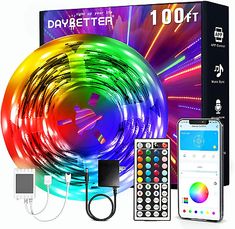 the kit includes two remote controls, an appliance and a colorful led strip