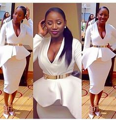 Wow Dinner Gowns, African Print Dress Designs, Fashion Corner, White Gown, Stylish Work Attire, Black Women Fashion, African Wear, White Outfits, Work Attire