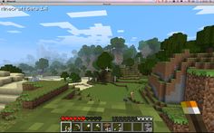 an image of a computer screen shot of a minecraft landscape with trees and rocks