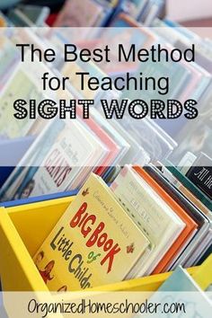 the best method for teaching sight words is to organize books