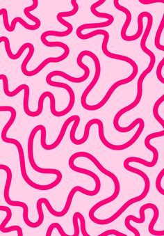 a pink and black pattern with wavy lines