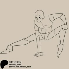 a drawing of a man doing push ups with one leg on the ground and another hand in