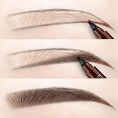 Draw Eyebrows, Bentuk Alis, Eyebrow Color, Perfect Eyebrow, Filling In Eyebrows, Eyebrow Pen, Beautiful Eyebrows, How To Draw Eyebrows