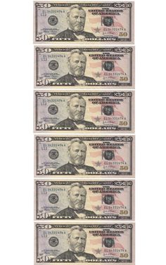 five bills with the image of abraham lincoln on them