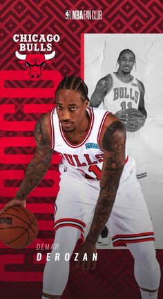 the chicago bulls'derrick jordan is featured in this poster for their upcoming game against the miami heat