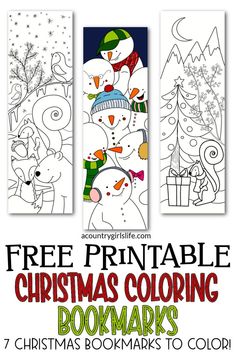 christmas coloring bookmarks with the title free printable christmas coloring books