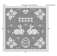 the cross stitch pattern is shown in black and white