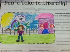 a child's drawing of a girl holding a sign that says, don't take it literature