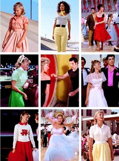 Grease Costumes. 1970s (potrayal of 1950s) More Grease Outfits 1950s, Grease Fashion, Movie Outfit Ideas, Grease Theme, Grease Outfits, Grease Costume, Grease Party, 1959 Fashion, Movie Outfit