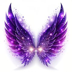 two purple wings with sparkles on them