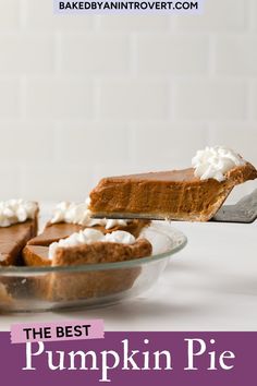 the best pumpkin pie recipe ever is in this bowl and it's ready to be eaten