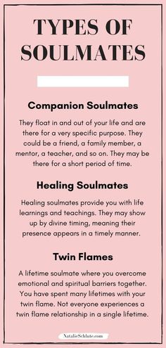 the types of soulmates that are important to your life and what they mean them