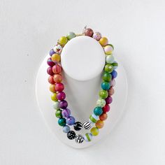 2-in-1 necklace – elizabeth crane swartz designs™️ Hand Painted Necklace, Lampwork Necklace, Hand Painted Beads, Christmas Necklace, Needlepoint Designs, Colorful Jewelry, Ceramic Jewelry, Chunky Necklace, Diy Beads