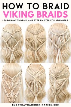 Viking braids Hippie Hairstyles, Hairstyle Braids, Medieval Hairstyles, Beautiful Braided Hair, Braided Half Up, Viking Hair, Lace Braid, Hairdo For Long Hair