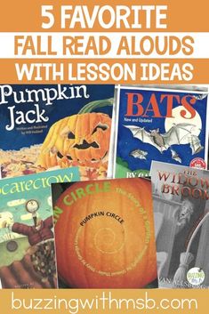 pumpkin books with text that reads 5 favorite fall read - alouds with lesson ideas