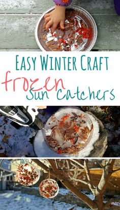 an easy winter craft for kids to make with frozen sun catchers