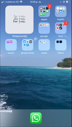 an iphone screen with various icons on it