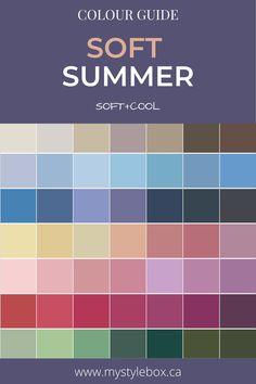 the color guide for my stylebox's soft summer collection