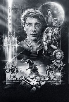 the movie poster for star trek, starring actors from all over the world in black and white