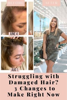 How To Stop Highlighting Your Hair, Damaged Dry Hair Repair, How To Heal Hair Damage, Dull Hair Before And After, Best Haircut For Damaged Hair, Why Is My Hair Breaking Off, Hair Strengthening Tips, Collagen Hair Growth Before And After, One Year Hair Growth Before And After