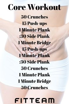 a woman's waist with the words core workout on it and an image of her stomach