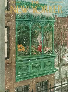 the new yorker magazine cover with an image of a woman in a window