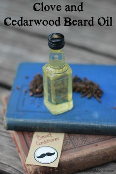 Clove and Cedarwood Beard Oil Beard Oil Diy, Essential Oil Beard Oil Recipe, Beard Growth Essential Oil Recipes, Beard Oil Recipe Diy, Homemade Beard Oil, Beard Oil Recipe, Diy Beard Oil, Homemade Gift Idea