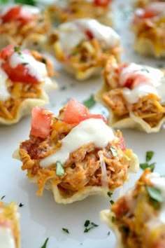 small appetizers with meat, cheese and tomatoes