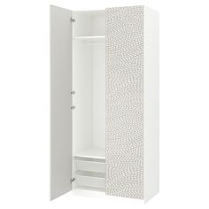 PAX / MISTUDDEN wardrobe combination, white/gray patterned, 39 3/8x23 5/8x93 1/8 ". This wardrobe combination is just as good looking on the outside as it is clever on the inside. Built to last years of outfits. Particleboard. Powder Coating Wheels, Pax Planner, Armoire Pax, Wardrobe Hinges, Narrow Hallway Decorating, Pax Wardrobe, Plastic Shelves, Wardrobe Furniture, Ikea Pax