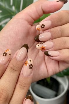 Unghie Nail Art, Hippie Nails, Fall Gel Nails, Cute Nails For Fall, Fall Acrylic Nails, Easy Nails, Thanksgiving Nails, Nail Swag, Autumn Nails