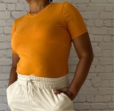 Soft Cotton Crew Neck Short Sleeve T-Shirt Relaxed Fit 95% Cotton 5% Cotton Neck T Shirt, White Shorts, Mustard, Turtle Neck, Relaxed Fit, Crew Neck, Womens Shorts, Boutique, T Shirt