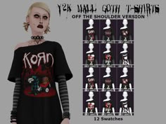 an image of a woman with makeup on her face wearing a shirt that says korn