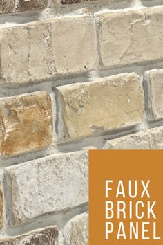 a brick wall with the words faux brick panel on it