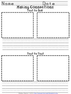 the worksheet for making connections with text to self - written in two different ways