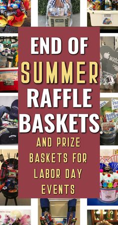 End Of Summer Raffle Baskets And Prize Basket Ideas Baskets For Fundraisers, Prize Basket Ideas, Fall Raffle Basket Ideas, Door Prize Ideas, Ideas For Fundraisers, Lottery Ticket Gift, Fundraiser Raffle, Creative Homemade Gifts