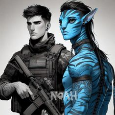 Recombinante masculino, generado por inteligencia artificial. #avatarthewayofwater #avatar #blue #naviomaticaya #omaticaya #pandora #fanart #oc #rolplay #alien #ai #avatar2009 #MilesQuaritch #quaritch #lyle #manks #military Quaritch X Oc, Alien Male Oc, Alien Character Design Male, Navi Fanart, Alien Oc Male, Avatar Frontiers Of Pandora, Avatar Human