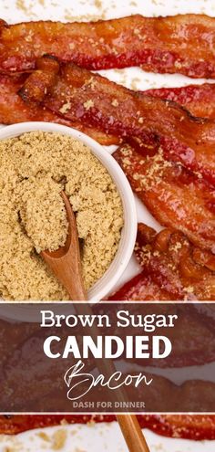 brown sugar candied bacon in a white bowl