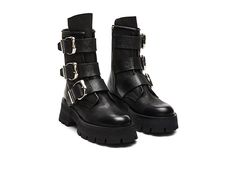 Pretty Shoes Sneakers, Black Boots Women, Platform Heel, Synthetic Rubber, Pretty Shoes, Mid Calf Boots, Black Leather Boots, Boots Black, Platform Heels