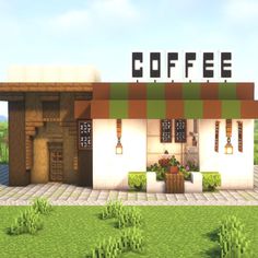 a small coffee shop sitting in the middle of a field