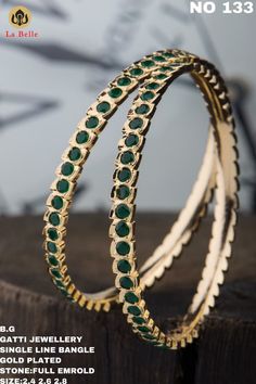 Emerald Bangles, Plain Gold Bangles, Coral Jewelry Set, Diamond Bangles, Gold Mangalsutra Designs, Beautiful Gold Necklaces