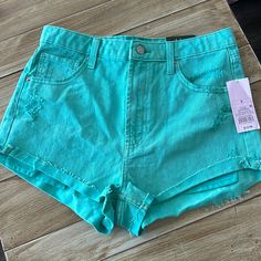 High Rise Size 6 Jean Shorts Teal Cheeky Shorts Nwt Teal Jeans, Teal Shorts, Cheeky Shorts, Wild Fable, Jeans Shorts, Jean Shorts, Blue Green, High Rise, Color Blue