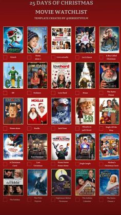 Movies To Watch Everyday Of December, Iconic Christmas Movies, Christmas Movies List Kids, Movie Calendar, Funny Christmas Cards Diy, Winter Movies, Home Alone Christmas