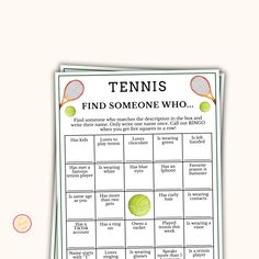 a printable tennis game for kids to play