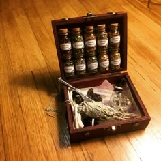 For such a small kit, this ancient wooden box will make your witch-crafting extremely easy with an abundance of herbs in corked glass bottles, crystals such as amethyst, quartz, and rose quartz, and essential oils like Lavender, Frankincense, and Patchouli, and even a wand This small travel size box is made of red wood and has faux-leather and metal decorations. It measures 5.1x4.7x2.1 inches or 13x12x5.4 centimeters. This kit includes a multitude of herbs which can be exchanged for my even larg Travel Witchcraft, Crystal Witchcraft, Potion Kit, Travel Altar, Potion Making, Just Add Magic, Red Rose Petals, Echinacea Purpurea, Witchy Crafts