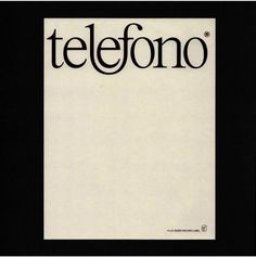 a black and white photo with the word telefono in it's center