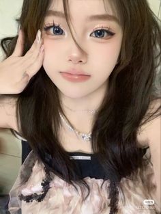 Modern Core Aesthetic, Douyin Makeup Cute, Asian Makeup Looks Natural, Korea Makeup Look, Cute Douyin Makeup, Big Eyes Aesthetic, Soft Douyin Makeup, Natural Douyin Makeup, Ulzzang Eyes