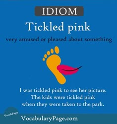 a poem with an image of a baby's foot and the words tickled pink