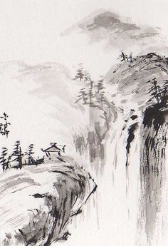 landscape Chinese Landscape Painting, Tinta China, Chinese Landscape, Japanese Landscape, Ink In Water, Painting Landscape, Traditional Paintings, Chinese Painting